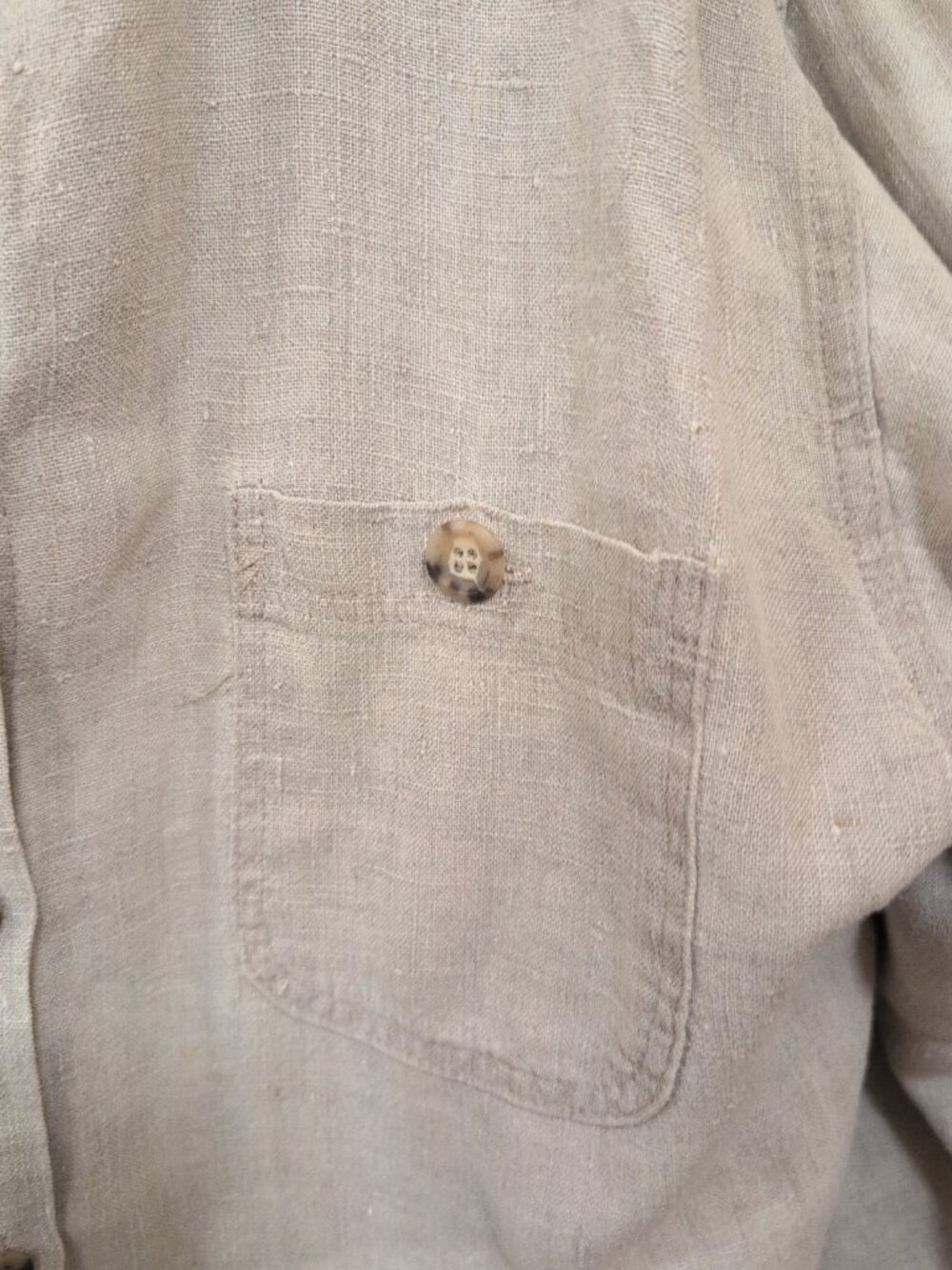Bay Street Clothing Co Shirt Womens L Beige Long Sleeve Button Up Vintage USA - Picture 3 of 10